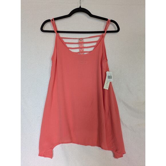 NWT Wishful Park Womens Asymmetrical Coral Tank Top Loose Fit, Size Med - Picture 3 of 11